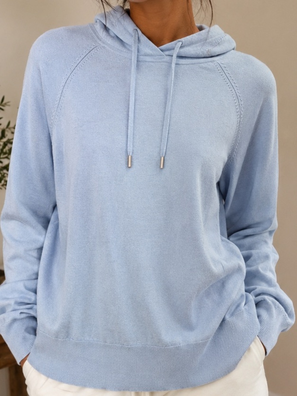 Anatomie Light Blue Knit Hoodie Sweater